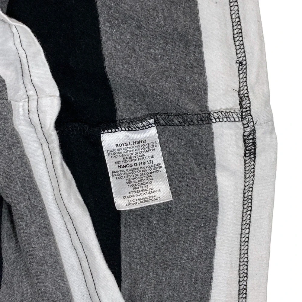 Wrangler Jeans‎ Boys Polo Shirt Size Large 10/12 Kids Black White Gray Striped